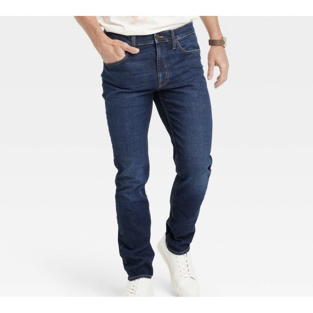 Goodfellow & Co Men's Mid Rise Slim Fit Skinny Leg Full Jeans 34 X 34